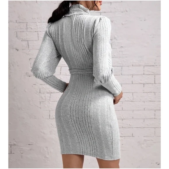 Maternity Ribbed Turtleneck Sweater Dress - Picture 9 of 13